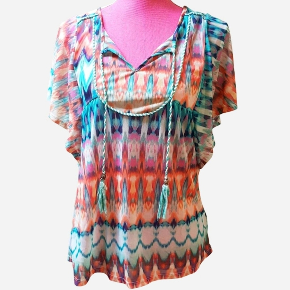 Maurices Tribal Flowy Top Size M